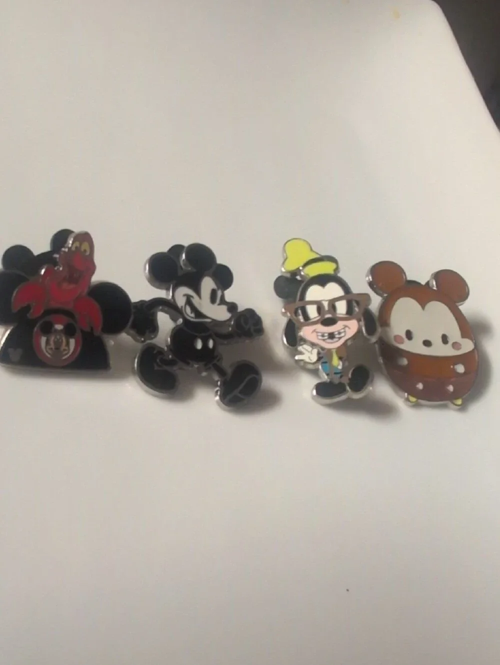 Disney Multicolor Kids Enamel Pin Lot - Pink, Red, Blue, Yellow, Black, Purple